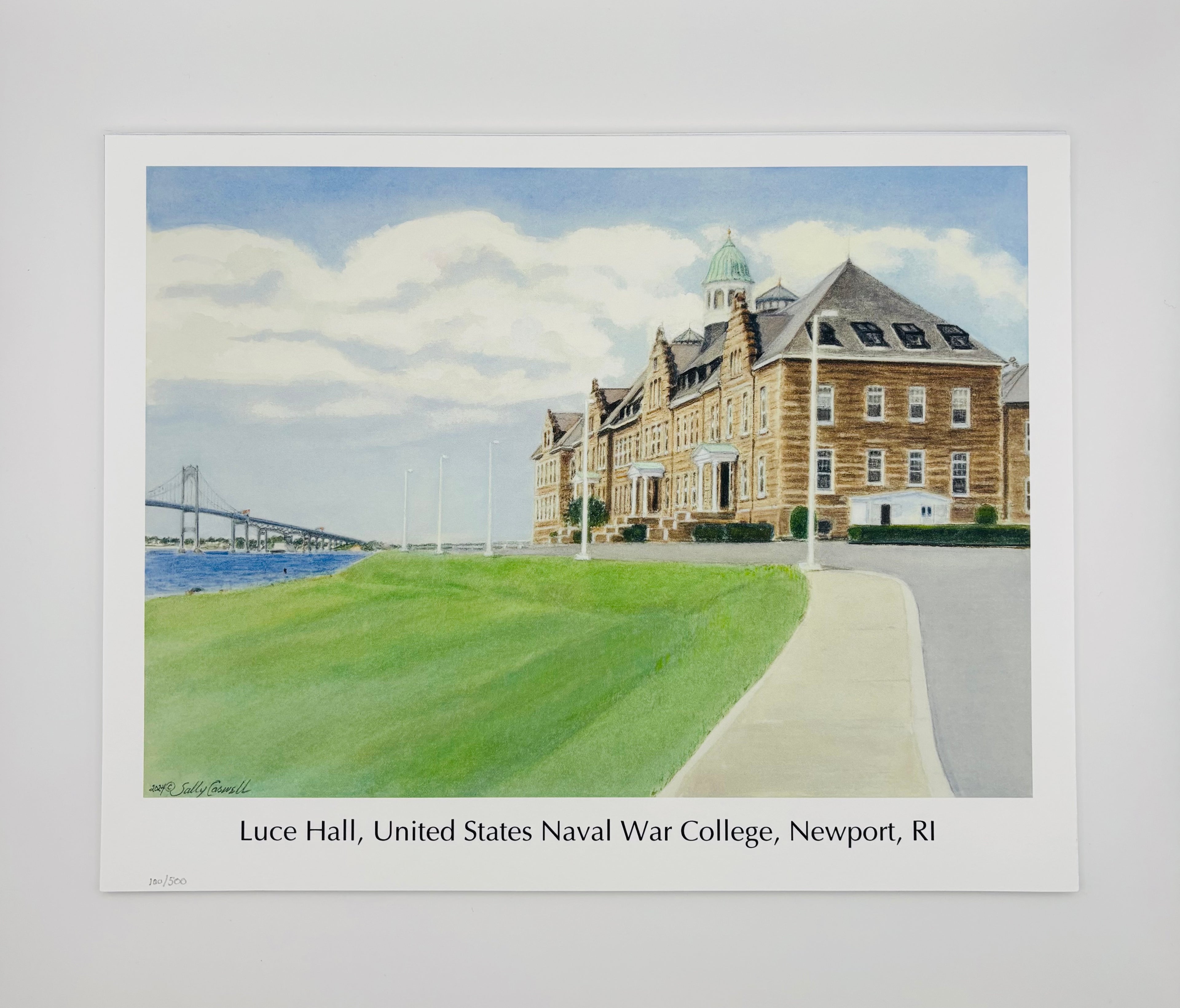U.S. Naval War College Luce Hall Watercolor
