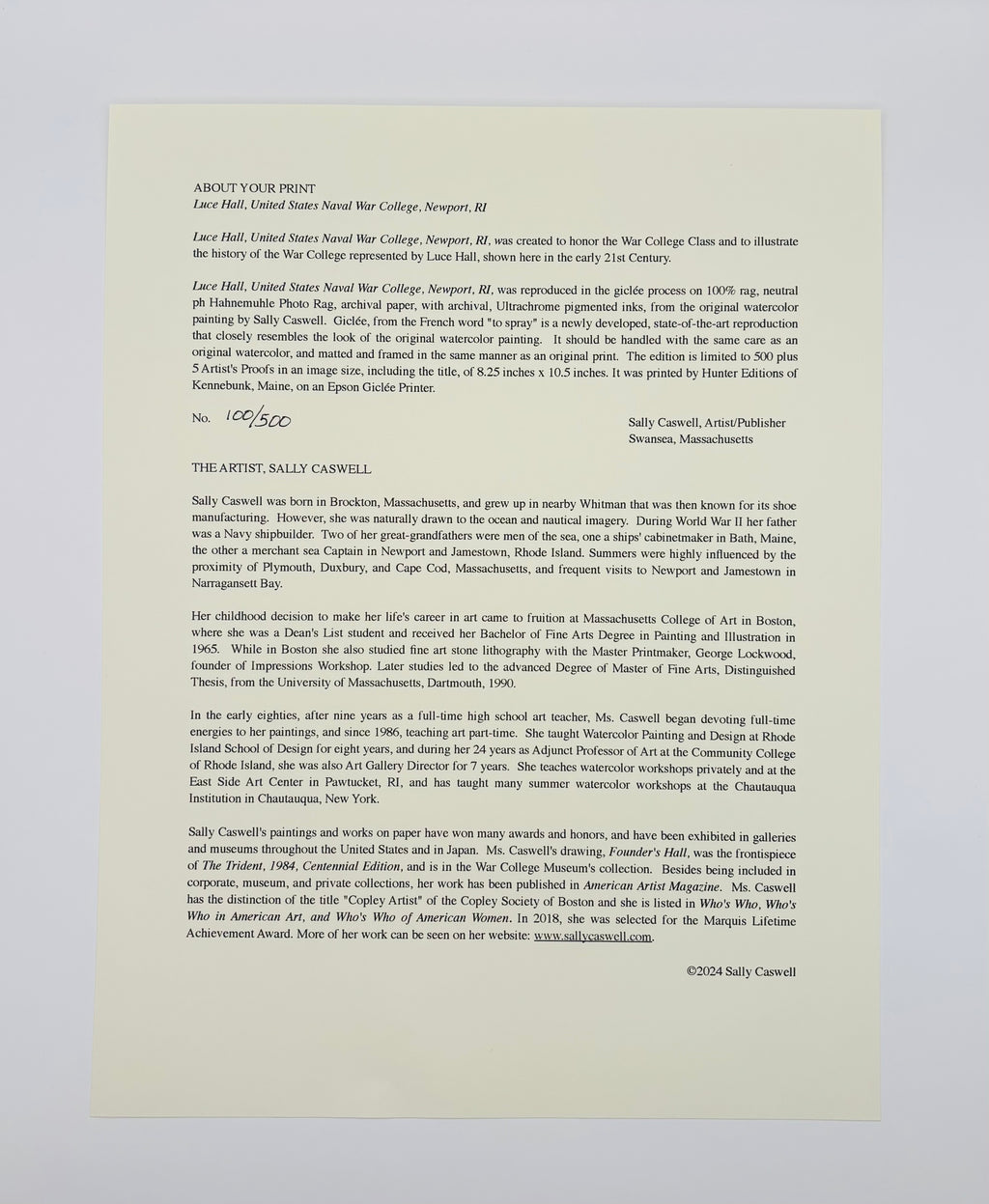 U.S. Naval War College Luce Hall Watercolor