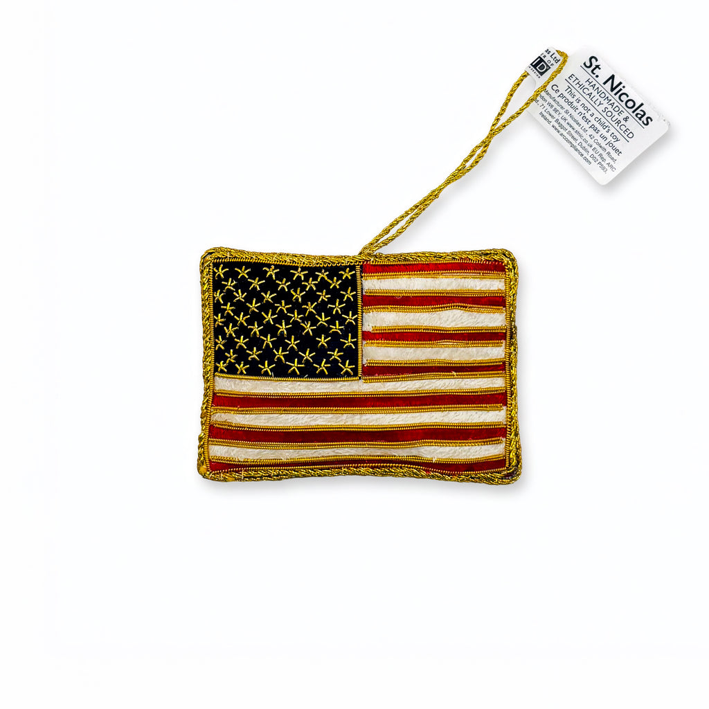 American Flag Christmas Ornament