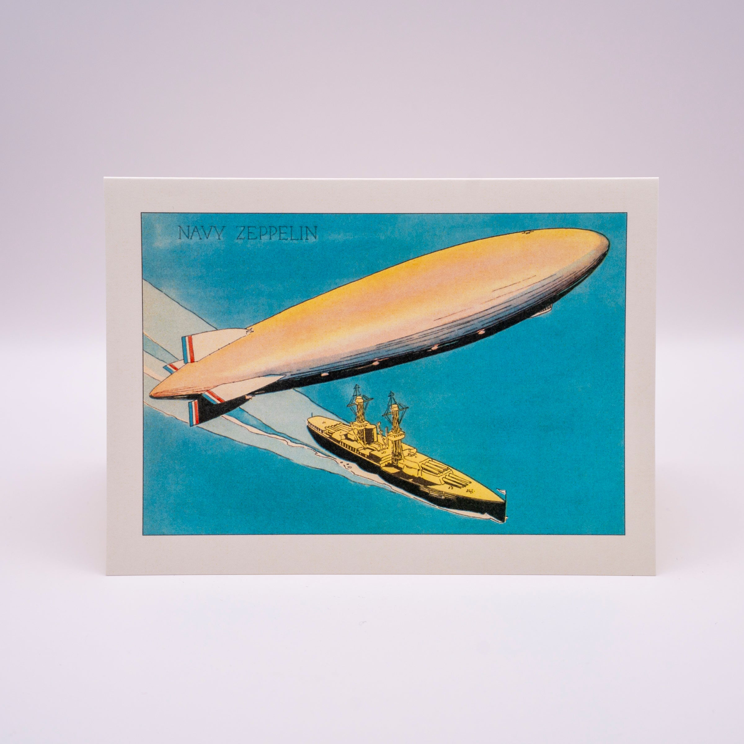 Navy Zeppelin Over Ship Greeting Card
