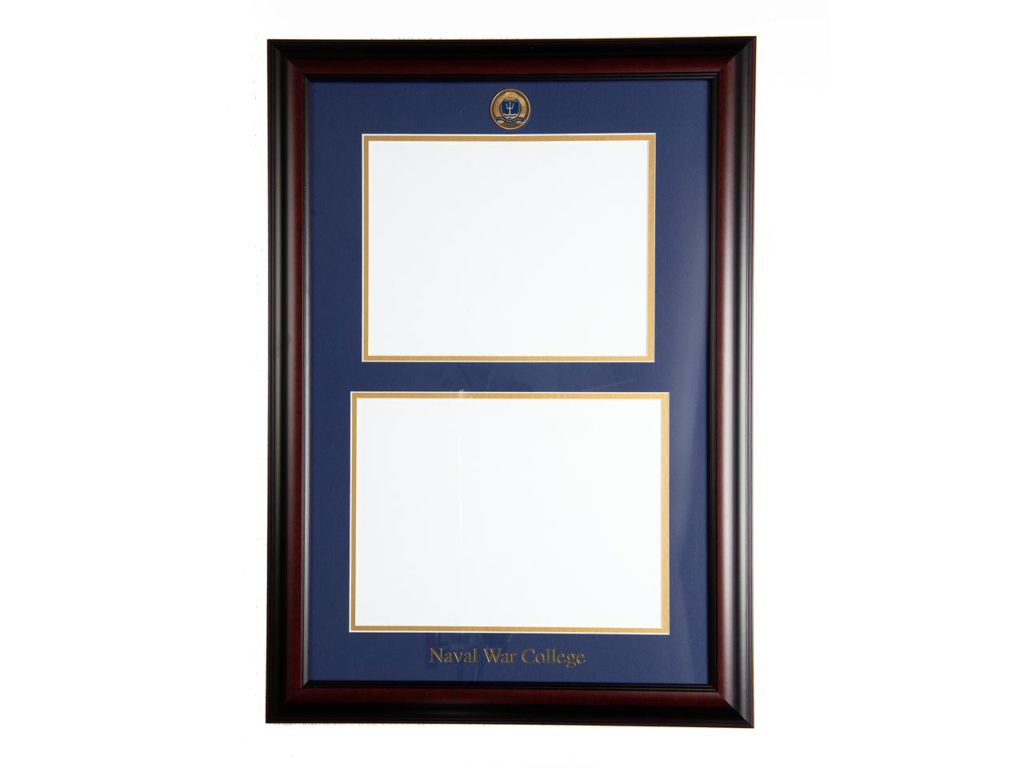 U.S. Naval War College Double Diploma Frame