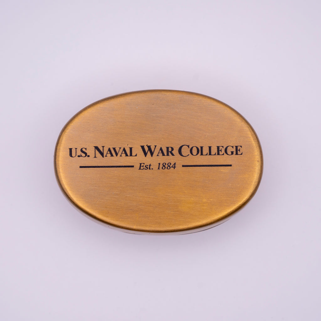 U.S. Naval War College Oval Brass Box
