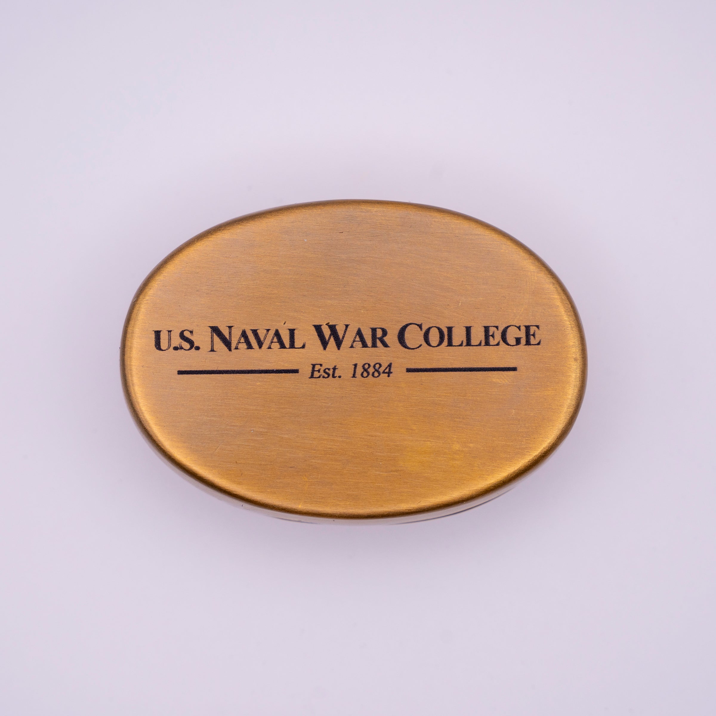 U.S. Naval War College Oval Brass Box