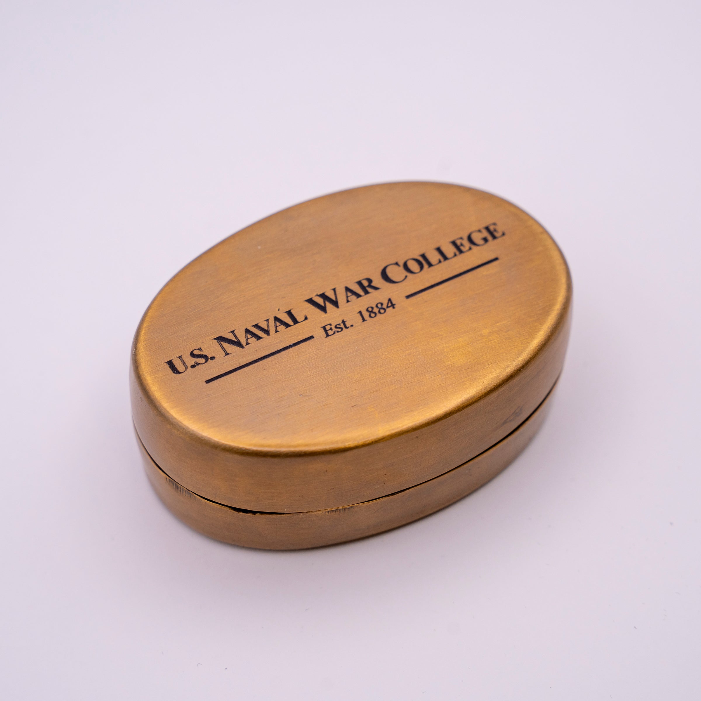 U.S. Naval War College Oval Brass Box