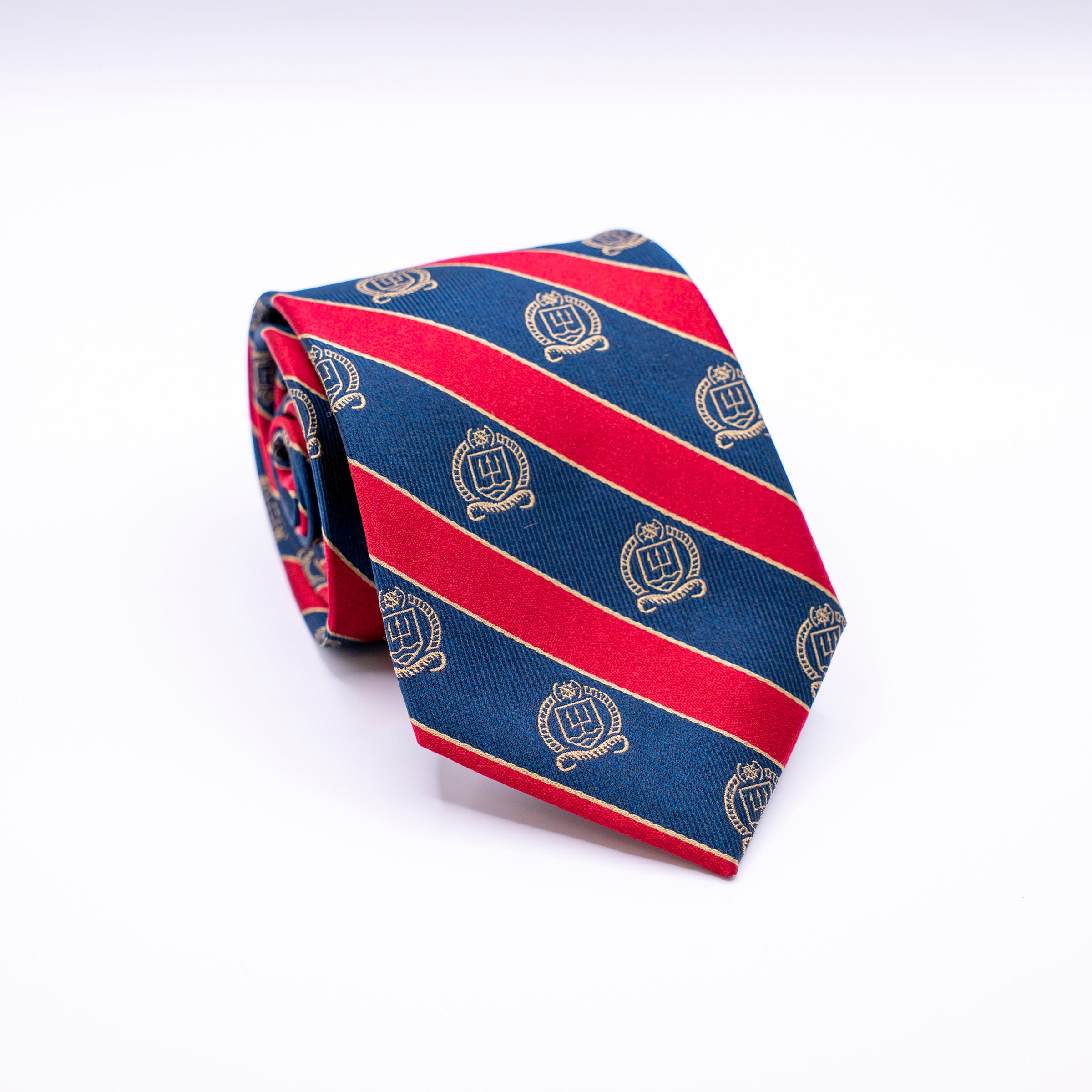 U.S. Naval War College Striped Logo Tie